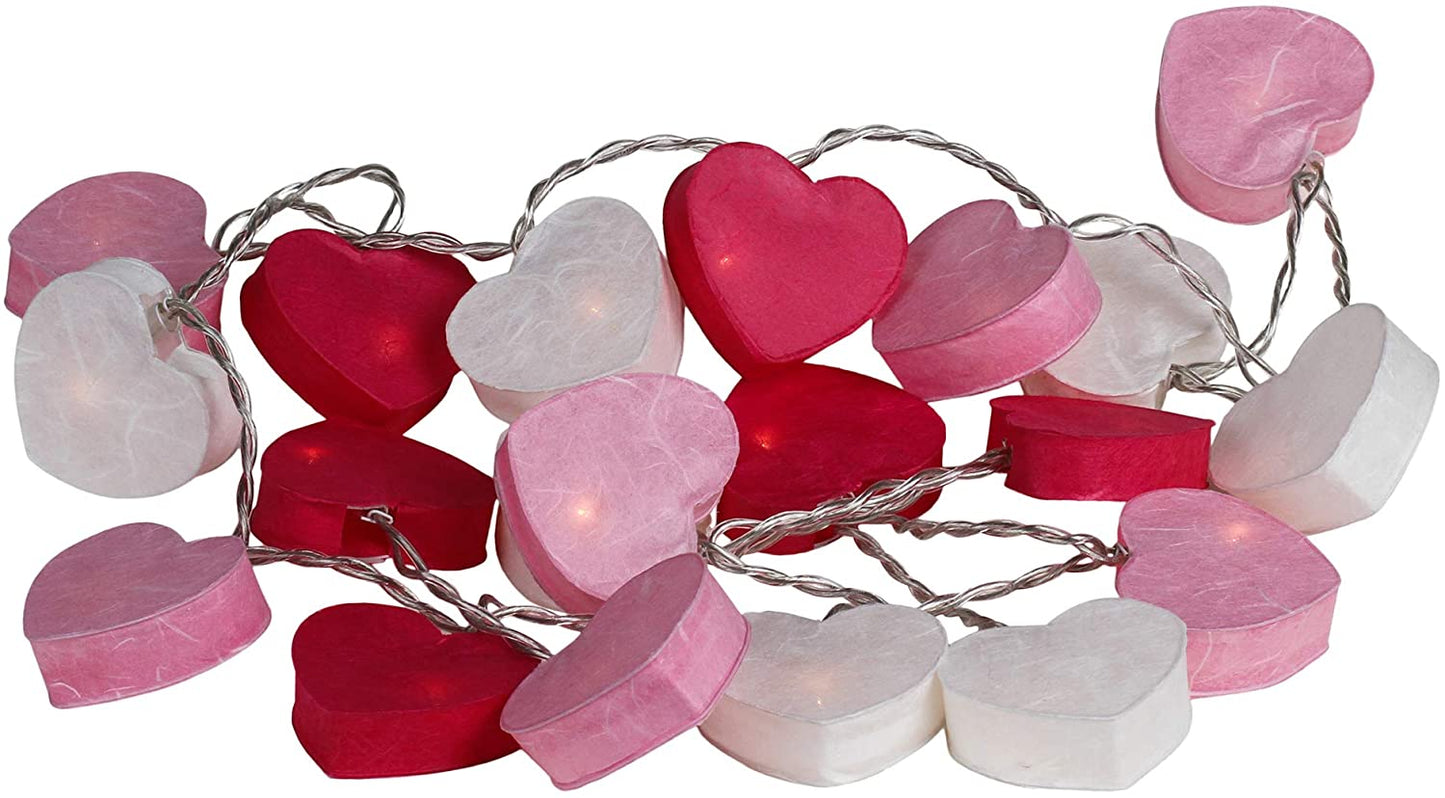 Pink Paper Lanterns Hearts String Fairy Lights Bedroom Home Decor Plug in