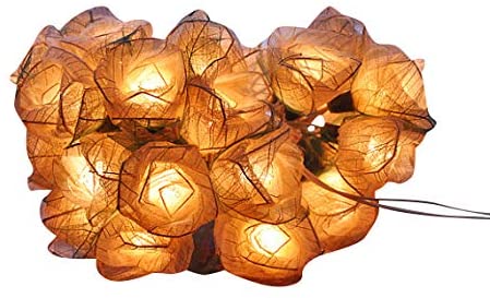 Off White Roses Flower String Lights Floral,Patio,Fairy,Decor,Boy Girl Bedroom,Wedding, Lights