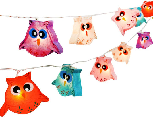 Multi-Colored Owl Bird Fancy Lantern String Night Lights Fairy Decor Living Room Kid Child Bedroom Boys Girls
