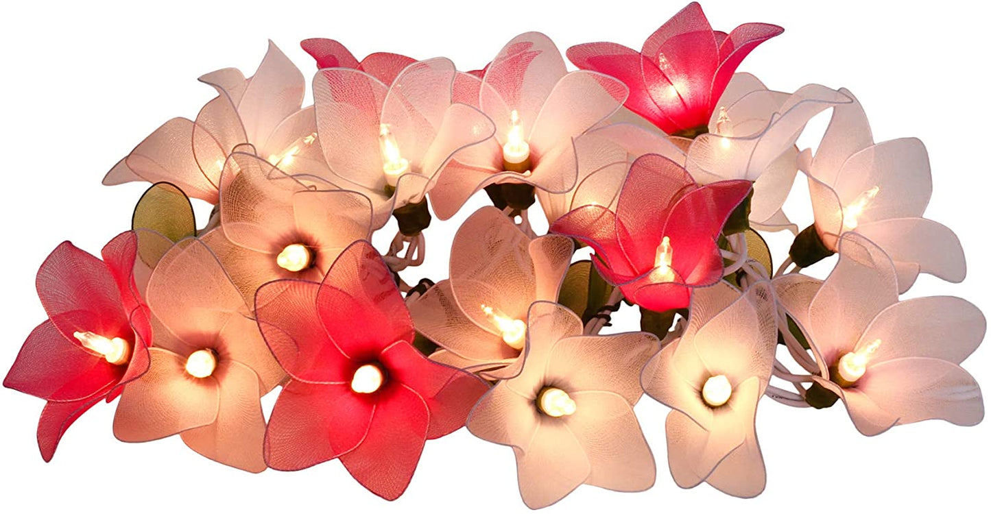 Pink Tone Flower String Lights Floral,Patio,Fairy,Decor,Boy Girl Bedroom,Wedding, Plug in