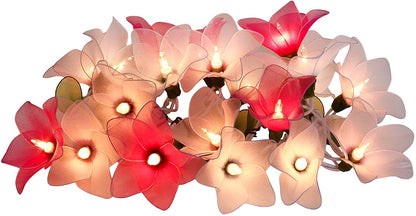 Pink Tone Flower String Lights Floral,Patio,Fairy,Decor,Boy Girl Bedroom,Wedding, Plug in